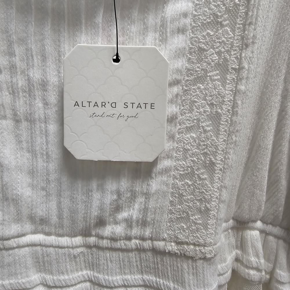 NWT Altar'd State Taran Ivory Textured Dress - Picture 3 of 5